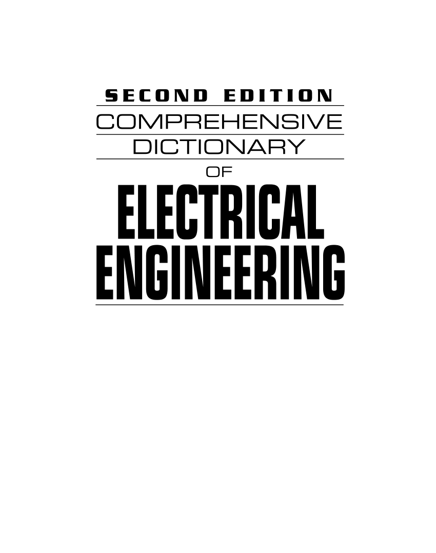Electrical Engineering Dictionary (Most Important