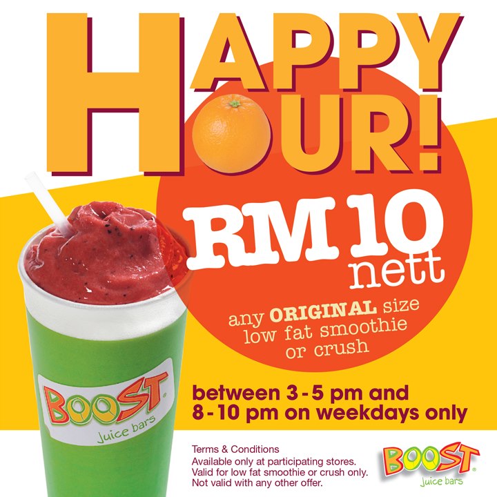 I Love Freebies Malaysia Promotions > Boost Juice Bars Happy Hour RM10