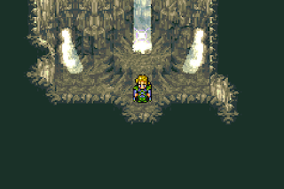 Edgar explores the interior of Mt. Kolts in Final Fantasy VI.