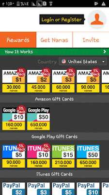 افضل تطبيق لربح بطاقات جوجل بلاي وباي بال وامازون AppNana