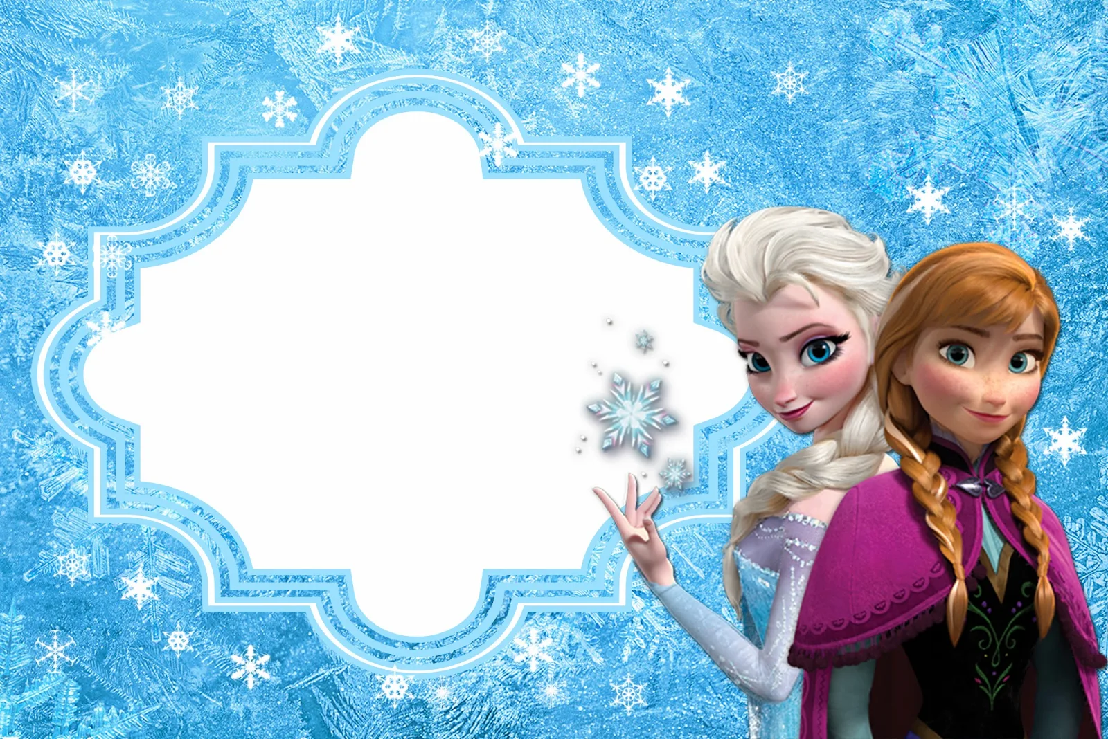 Convite Aniversário da Frozen, anna e elsa - Edite grátis com