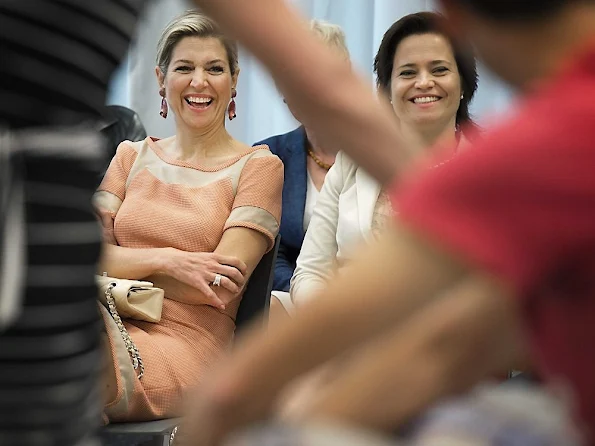 Queen Maxima of The Netherlands as Honorary President of the Platform Ambassadors Music Education made a working visit to the Fontys High School Child and Education in Den Bosch