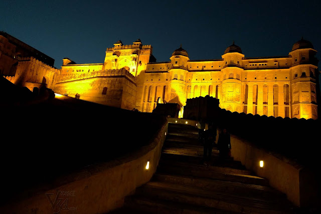 Amber Fort looks impressive when its lit up during night Amber Fort looks impressive when its lit up during night