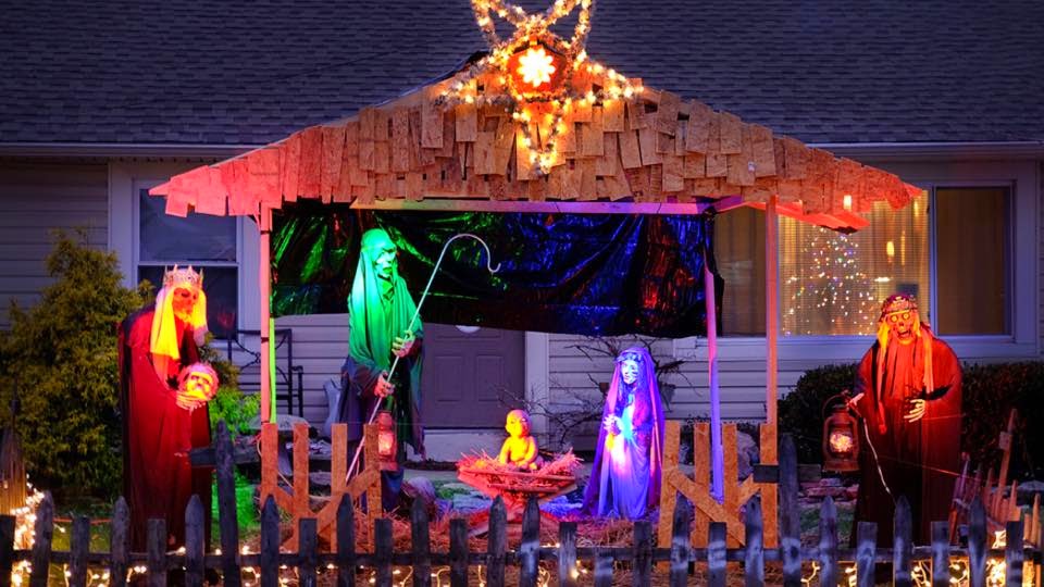 Zombie nativity scene