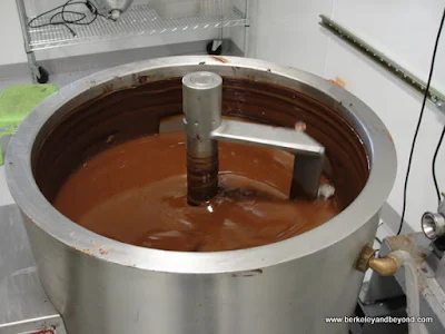 liquid chocolate at Dick Taylor Craft Chocolate in Eureka, California