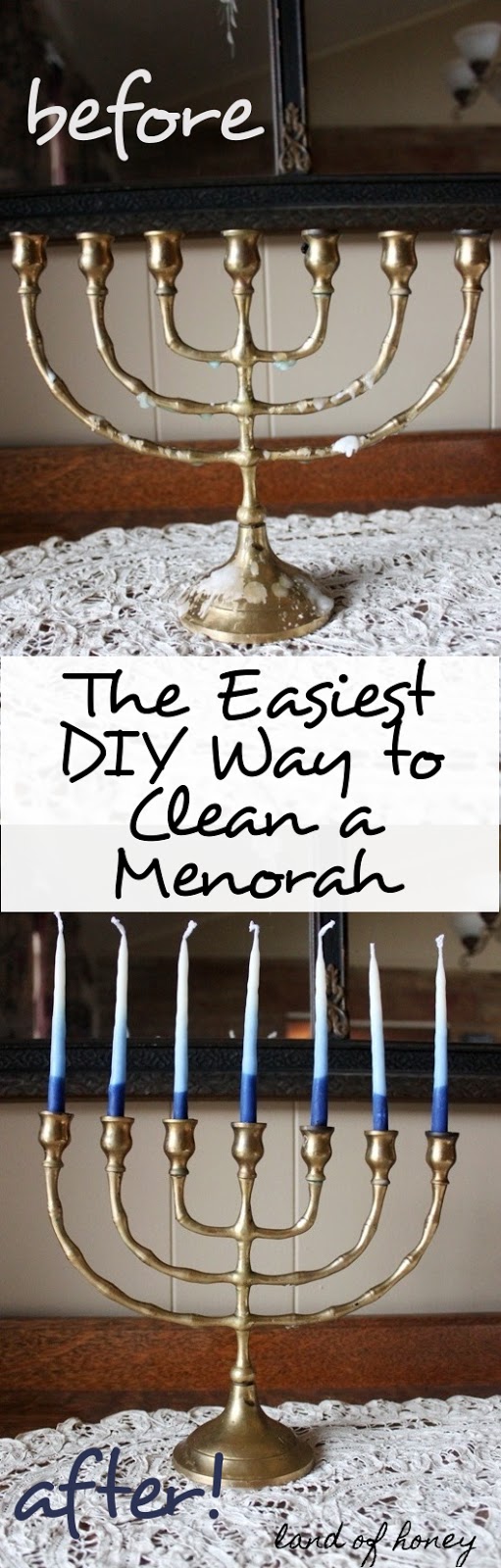 Super simple way to clean your menorah! | Land of Honey