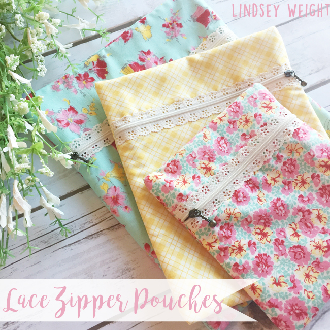 Fort Worth Fabric Studio Exposed Lace Zipper Pouch {Tutorial}