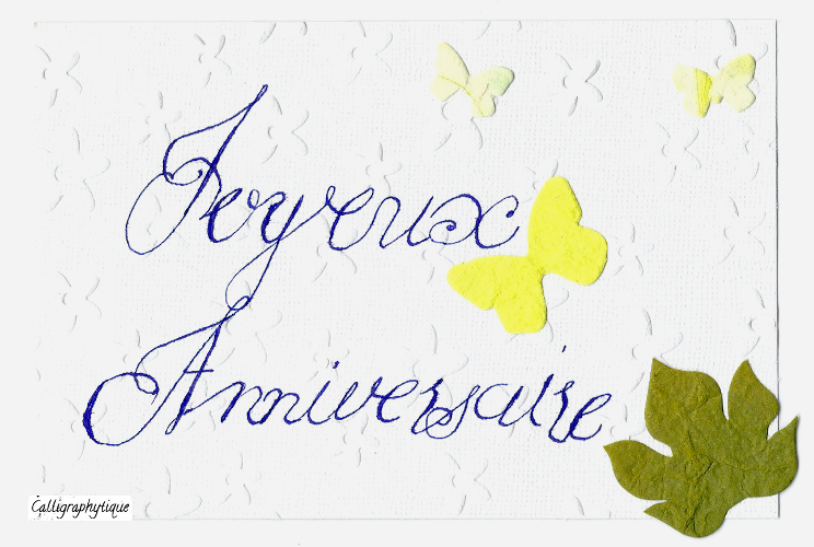 Calligraphytique Calligraphie D Une Carte D Anniversaire En Anglaise