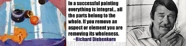 richard diebenkorn quote in a successful painting everything...