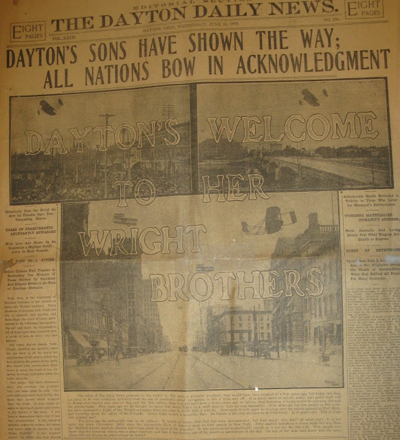 Dayton Daily News June 16 1909 Wright Brother Celebration Dayton's Sons Have Shown The Way: All Nations Bow In Acknowledgment