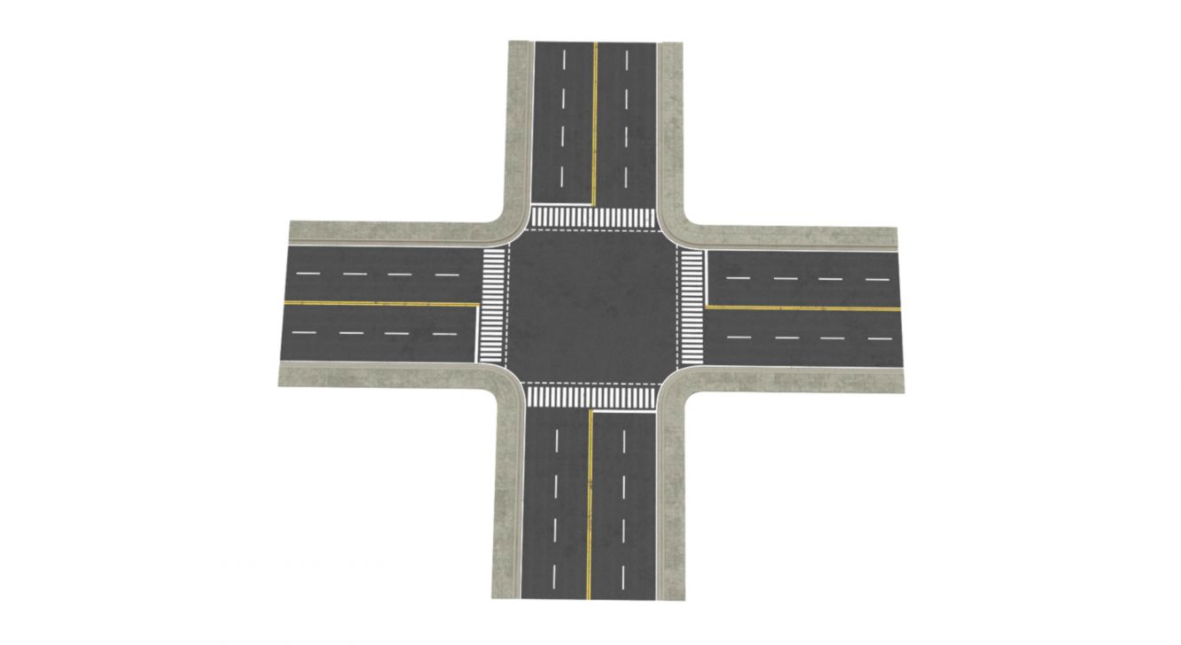 4 Way Road Intersection