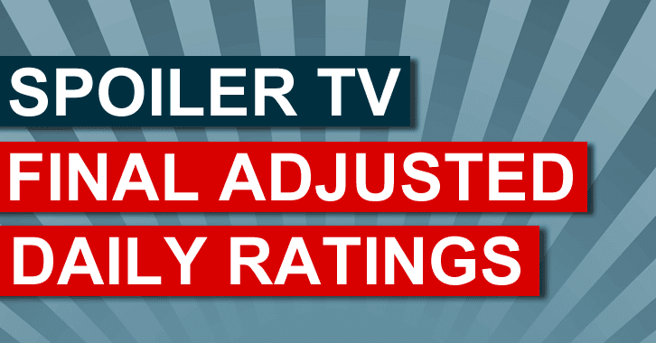 Final Adjusted TV Ratings for Thursday 2nd October 2014