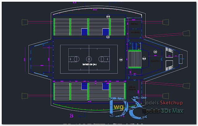 Sports Hall in AutoCAD 