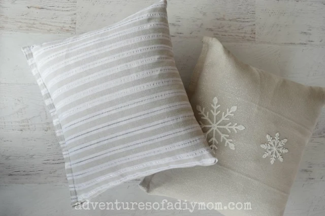 how to make a pillow cover from a dish towel