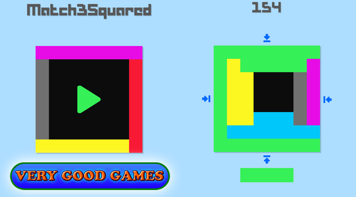 Match 3 Squared - mini puzzle game for Android, iPhone, iPad, PC, Mac