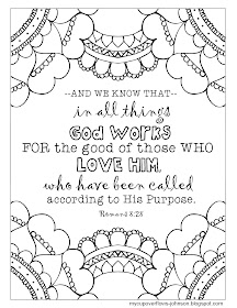 Romans 8:28 bible verse coloring page God works for the good of those who love him
