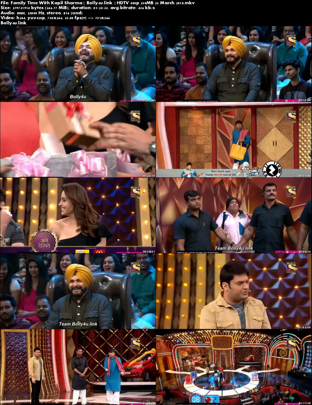 Family Time With Kapil Sharma HDTV 480p 250MB 25 March 2018 Download