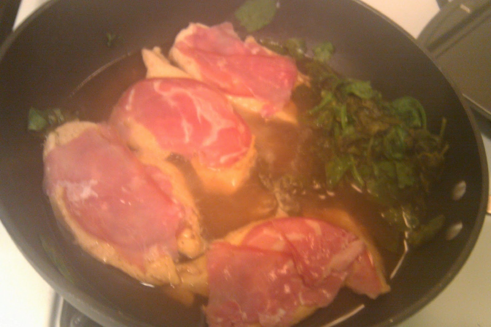 Chicken, Prosciutto and Mozzarella with Spinach Mashed Potatoes