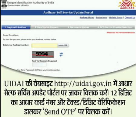 Aadhar Self Service Update portal