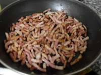 Bacon ahumado salteado.