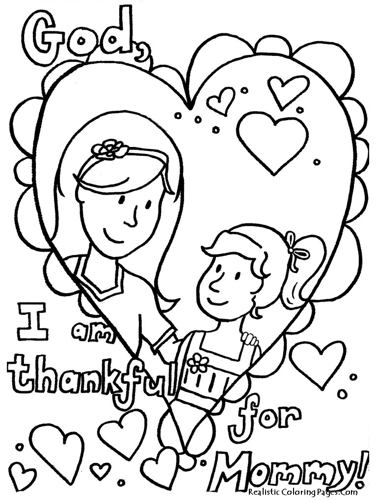 Printable Mothers Day Coloring Pages | Realistic Coloring Pages