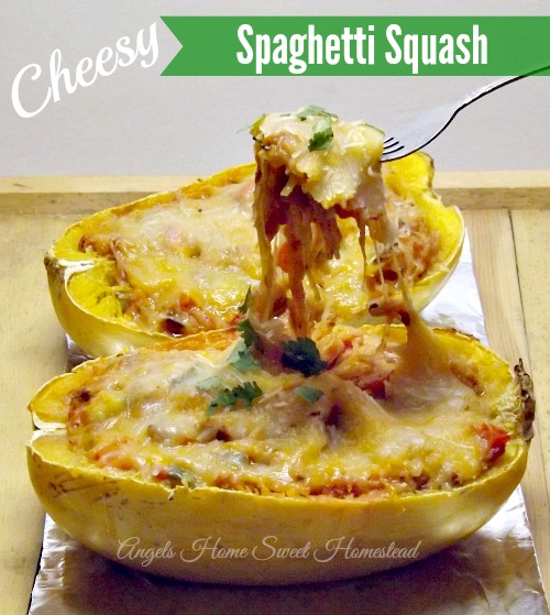 Featured Recipe | Cheesy Spaghetti Squash Casserole from Angels Home Sweet Homestead #SecretRecipeClub #recipe #squash #casserole
