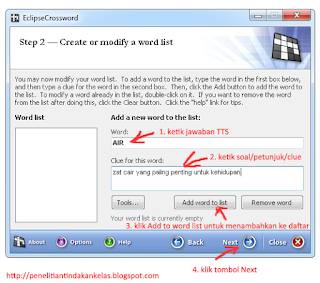 cara membuat TTS dengan EclipseCrossword 3