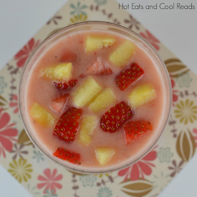 A delicious and easy breakfast to start your day! Full of fruity goodness! Banana, Pineapple and Strawberry Smoothie from Hot Eats and Cool Reads