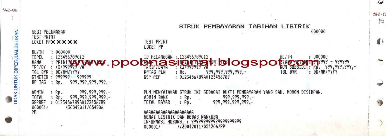PPOB ARINDO PRATAMA Contoh Struk Arindo