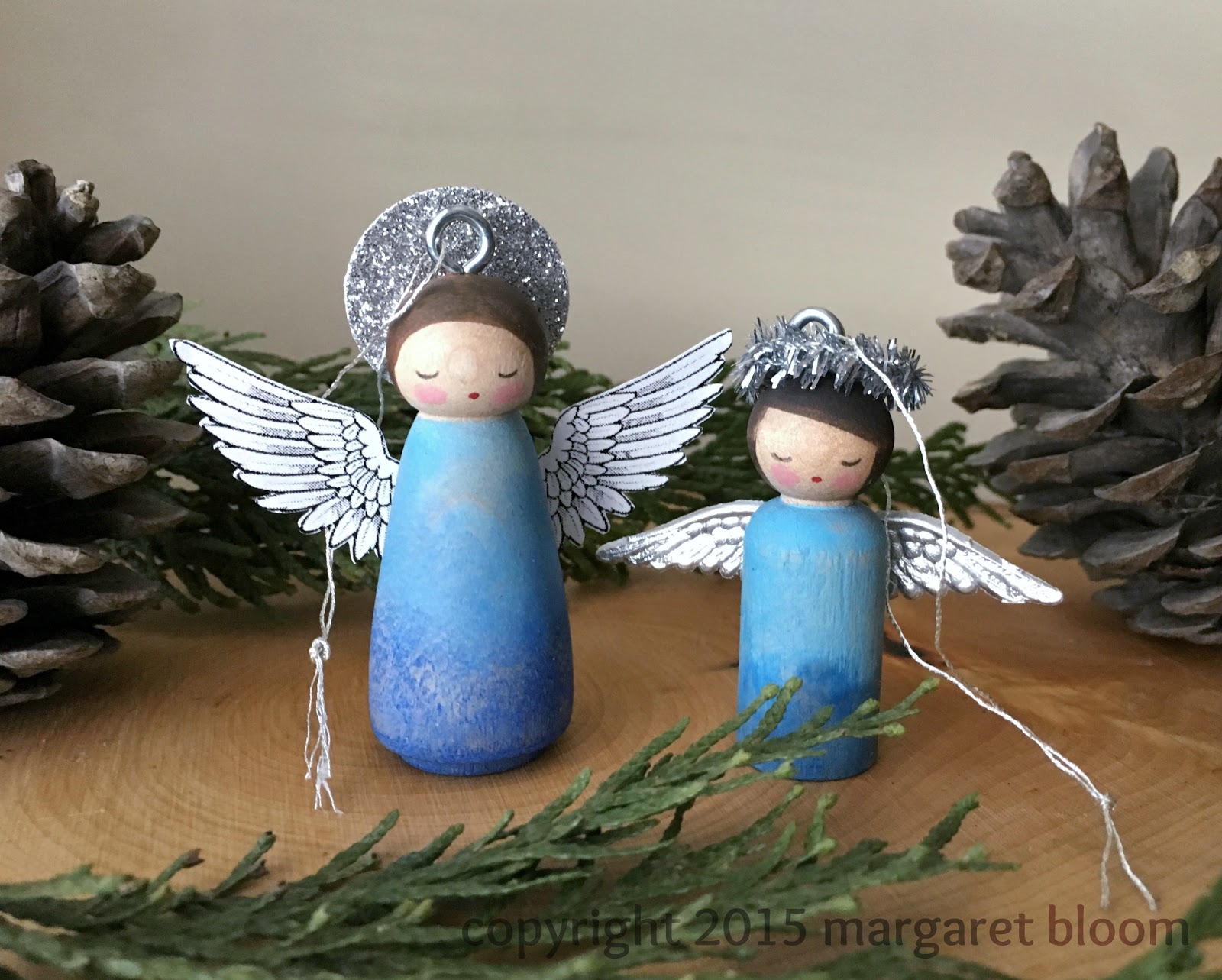 we bloom here tutorial peg doll angel ornaments