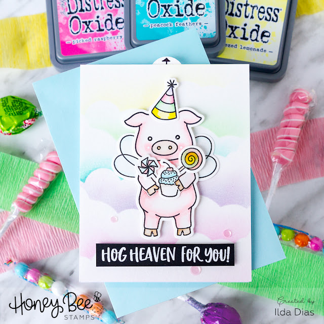 Pinky the Flying Pig Interactive Card for Honey Bee Stamps Spring Release Blog Hop - Day 2 by Ilovedoingallthingscrafty