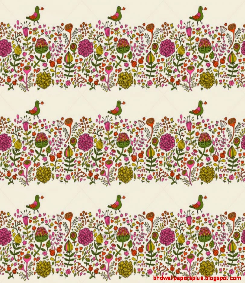 Vintage seamless pattern for stylish design wallpapers Cute bird
