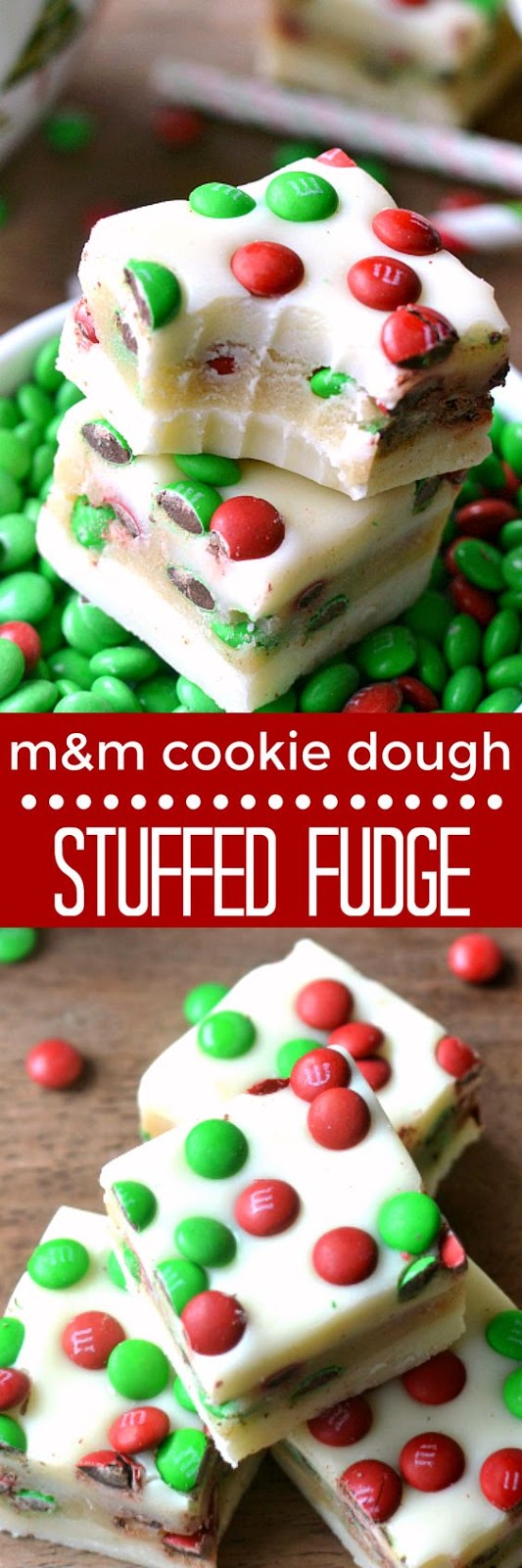 M&M Cookie Dough Stuffed Fudge Sweetiest Plate