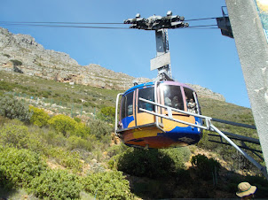 "Cable Car" travelling to the peak of  Table  Mountain.