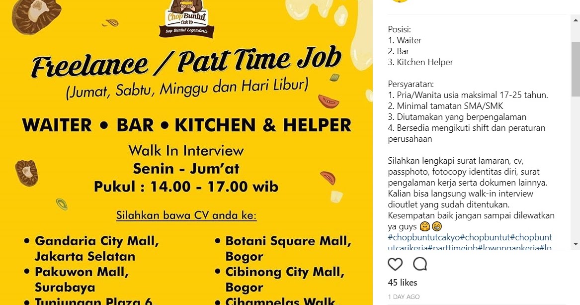 Lowongan Kerja Part Time Sabtu Minggu Di Boyolali Lokercumacuma