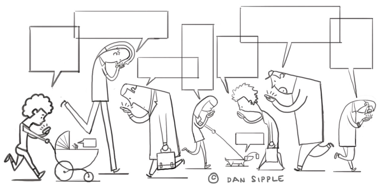 dan sipple illustration blog: Texting Cartoon