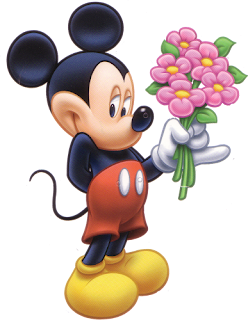Alfabeto tintineante de Mickey con ramo de flores IMAGEN.