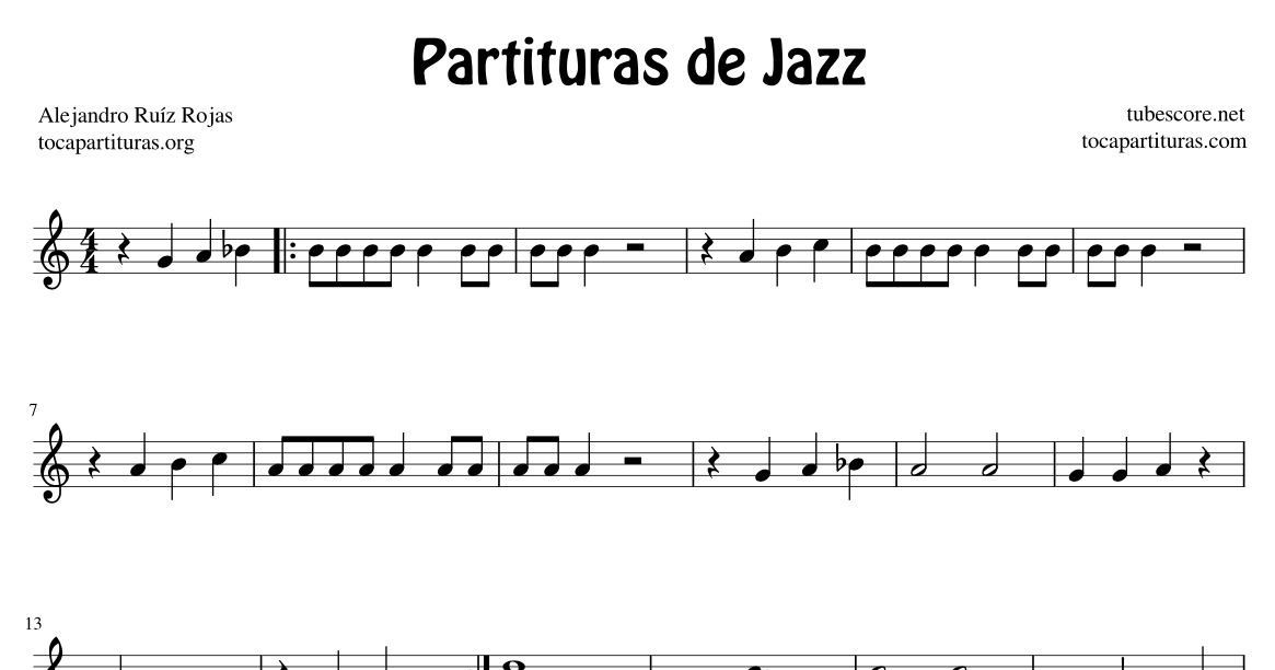 3 Partituras de Jazz con Acordes Please, Latín Jazz Contradanza y Los Filipichines