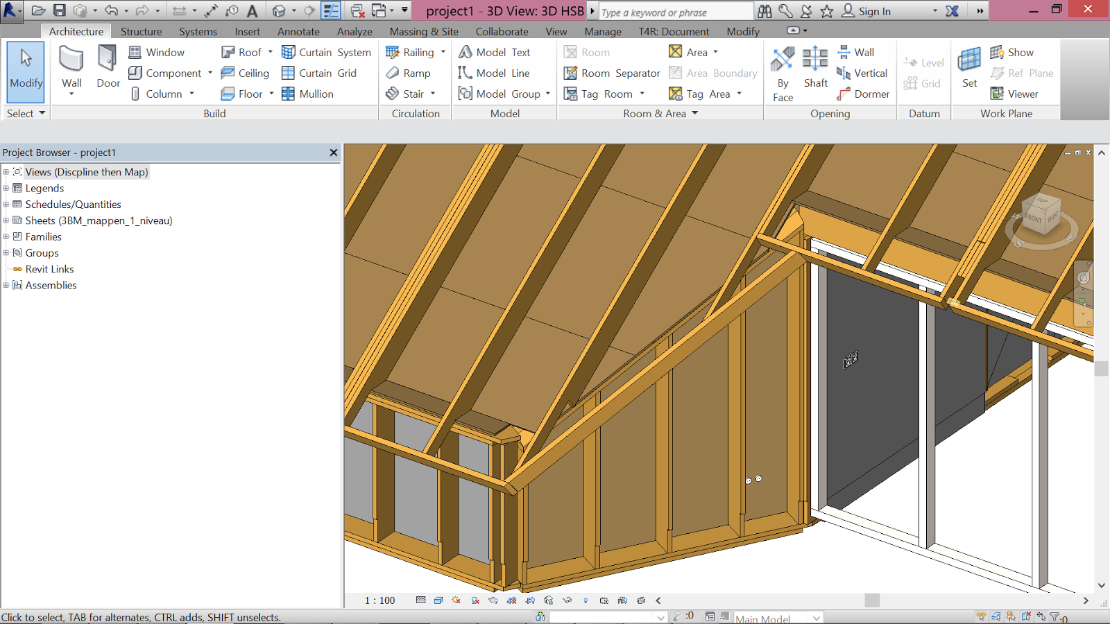 Брусовой дом в ревит