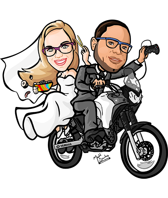 Desenhaê Caricaturas Caricatura de Noivos para Casamento