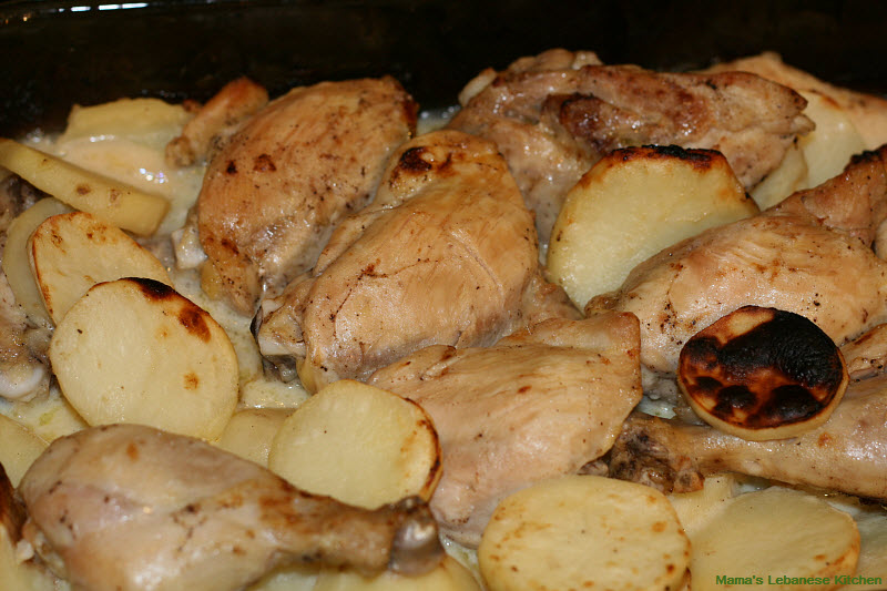 Lebanese Recipes Baked Garlic Chicken And Potatoes Djej W