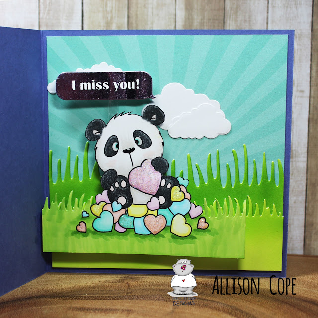 Peek-a-boo Panda card by Allison Cope featuring the Gerda Steiner Designs digital stamp "Panda in Love"