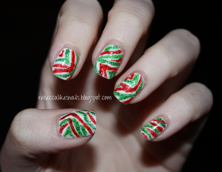 rebecca likes nails Christmas Zebra!