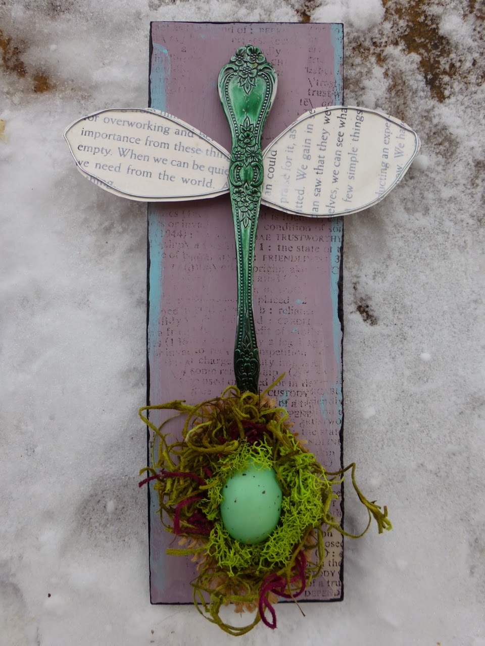 Made by Nicole Birds Nest Spoon Mixed Media Wall Decor