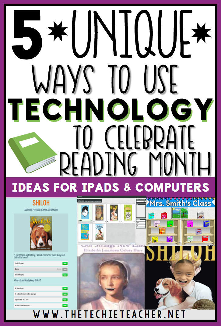 5 Unique Ways to Use Technology to Celebrate Reading Month! Ideas are for Chromebooks, laptops, computers and iPads. Go digital during National Reading month!