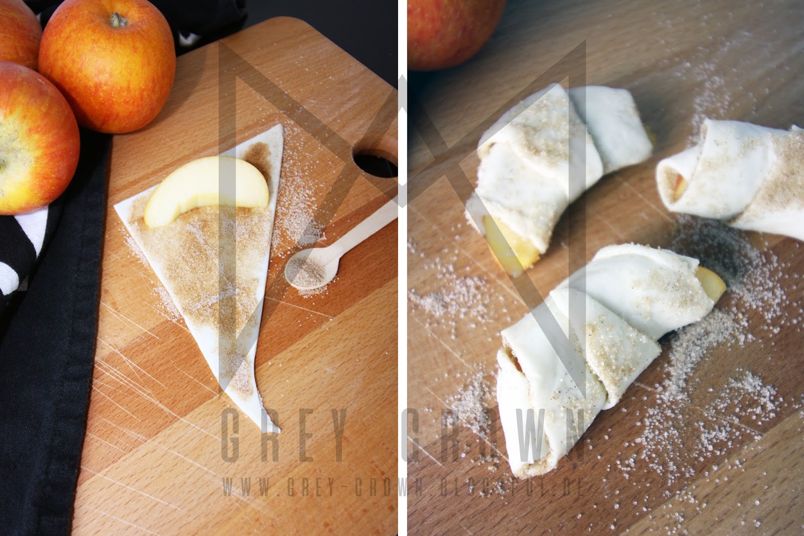 grey crown: Apfel Zimt Hörnchen grey crown: Apfel Zimt Hörnchen