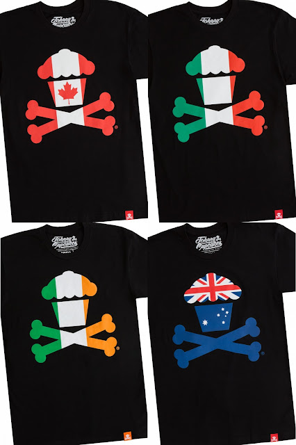 The Johnny Cupcakes Crossbones Flag T-Shirt Series 1 - Australia, Canada, Ireland & Italy