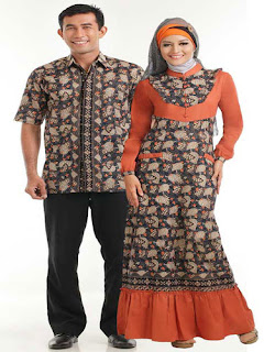 Model Long Dress Batik Kombinasi Sifon