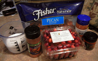 Recipe ingredients for cranberry sauce