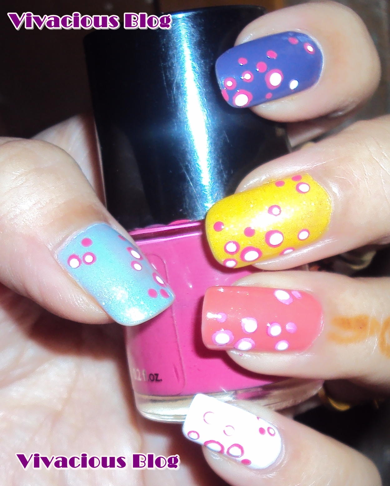 Vivacious Blog: Easy And Cute Polka Dot Nail Art